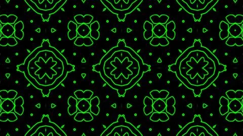 Abstract green geometric seamless pattern background. Psychedelic Colorful Ka Illustrazione stock