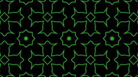 Abstract green geometric seamless pattern background. Psychedelic Colorful Ka Stock Illustration