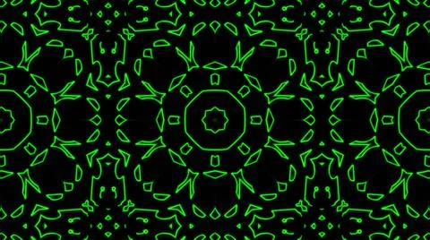 Abstract green geometric seamless pattern background. Psychedelic Colorful Ka Illustrazione stock