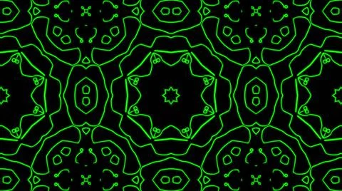 Abstract green geometric seamless pattern background. Psychedelic Colorful Ka Illustrazione stock