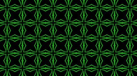 Abstract green geometric seamless pattern background. Psychedelic Colorful Ka Stock Illustration