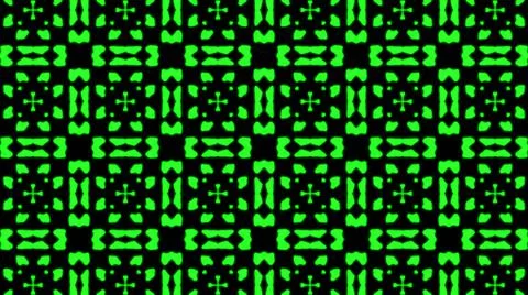 Abstract green geometric seamless pattern background. Psychedelic Colorful Ka Stock Illustration