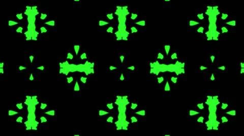 Abstract green geometric seamless pattern background. Psychedelic Colorful Ka Illustrazione stock