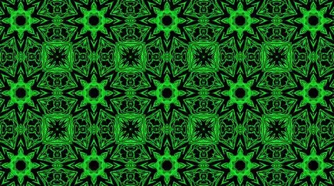Abstract green geometric seamless pattern background. Psychedelic Colorful Ka Stock Illustration