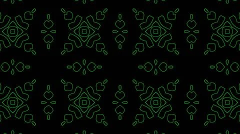 Abstract green geometric seamless pattern background. Psychedelic Colorful Ka Illustrazione stock