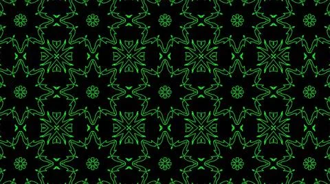 Abstract green geometric seamless pattern background. Psychedelic Colorful Ka Stock Illustration