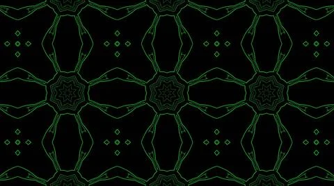 Abstract green geometric seamless pattern background. Psychedelic Colorful Ka Stock Illustration