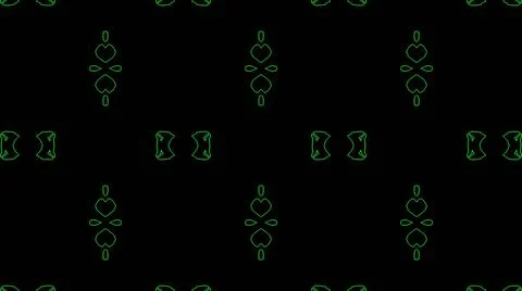 Abstract green geometric seamless pattern background. Psychedelic Colorful Ka Stock Illustration