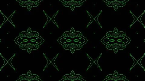 Abstract green geometric seamless pattern background. Psychedelic Colorful Ka Stock Illustration