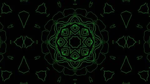 Abstract green geometric seamless pattern background. Psychedelic Colorful Ka Illustrazione stock