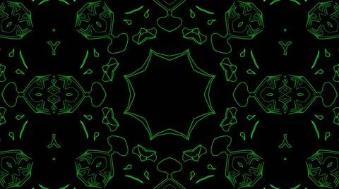 Abstract green geometric seamless pattern background. Psychedelic Colorful Ka Stock Illustration