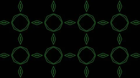 Abstract green geometric seamless pattern background. Psychedelic Colorful Ka Illustrazione stock