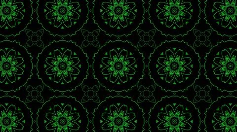 Abstract green geometric seamless pattern background. Psychedelic Colorful Ka Illustrazione stock