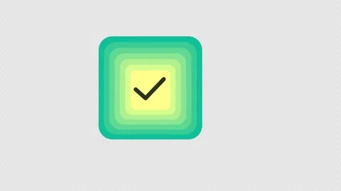 Abstract green geometric square animation with checkmark symbol transition .. Stock Footage 325971369