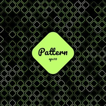 Abstract green geometric square border rounded corner creative pattern on bla Stock Illustration