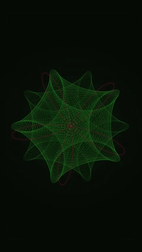 Abstract Green Geometric Star Pattern Animation Loop, Sacred Geometry, Frac.. Stock Footage 347698344