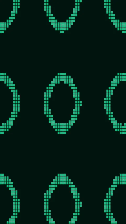 Abstract green geometric symmetry pattern on black background for modern desi Stock Footage 342523266