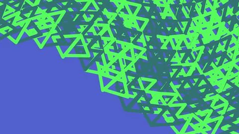 Abstract green geometric triangle pattern on blue background 스톡 일러스트