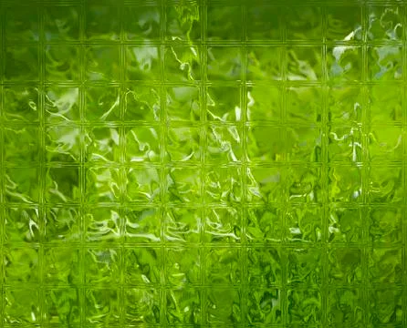 Abstract green glass texture patterns with tiled squares Stock Photos