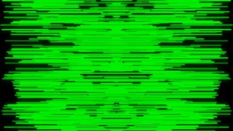 Abstract Green Glitch Effect with Horizontal Lines and Dark Background Stock Footage 331716758