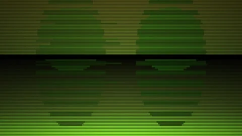 Abstract Green Glitch Effect with Horizontal Lines and Reflections. Stock Footage 334485415