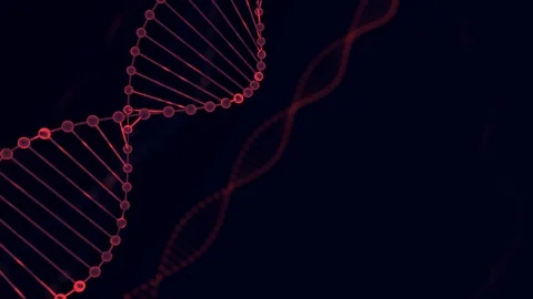 Abstract green glittering DNA double helix with depth of field. Animation of DNA Stock Footage 108909689
