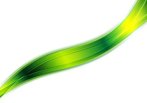 Abstract green glossy wave vector background Stock Illustration