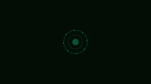 Abstract green glowing circular patterns on a deep black background 스톡 동영상 338309931
