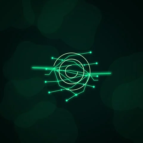 Abstract green glowing digital connection lines, futuristic technology data.. Stock Footage 344777561