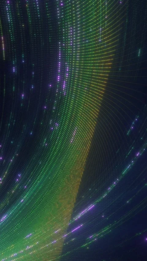 Abstract green glowing digital data flow stream Stock Footage 344379060