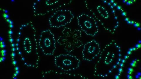 Abstract Green Glowing Dot Pattern Mandala Background 库存插图