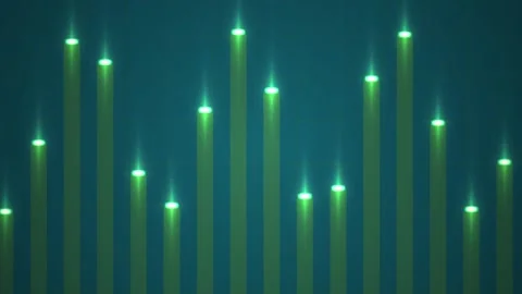 Abstract green glowing equalizer audio lines digital technology background .. Stock Footage 346343170
