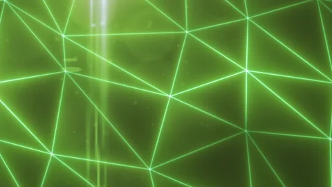 Abstract green glowing network of triangular lines Stock Footage 319030359