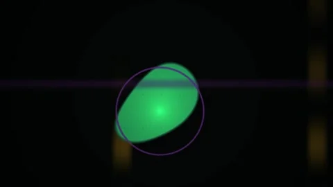 Abstract Green Glowing Organic Shape Pulsing in Dark Space. Stock Footage 341792451