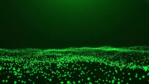 Abstract Green Glowing Particle Wave Seamless Loop 2 Stock Footage 341873314