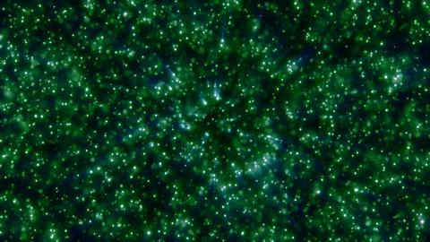 Abstract green glowing particles exploding from the center, symbolizing ene.. Stockillustratie