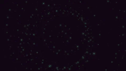 Abstract green glowing particles floating in dark space background, seamless Vídeos de archivo 332107300