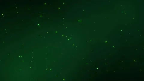 Abstract green glowing particles floating slowly in a dark deep space background Stock Footage 346216799