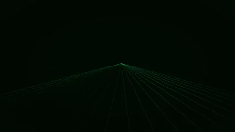Abstract green glowing particles forming an expanding futuristic tunnel on .. Stock Footage 336836926