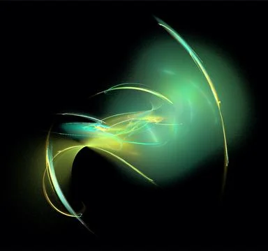 Abstract green glowing pattern on black background, design, wallpaper Stock-Illustration
