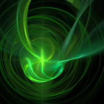 Abstract green glowing pattern on black background, design, wallpaper Stock Illustration