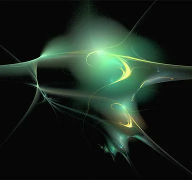 Abstract green glowing pattern on black background, design Stock Illustration