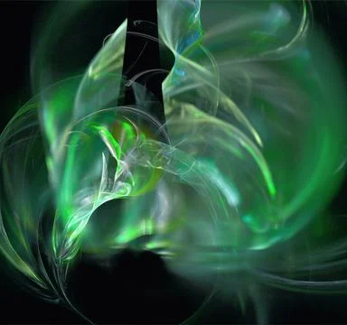 Abstract green glowing pattern on black background, design, wallpaper Stock Illustration