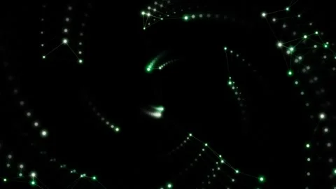Abstract Green Glowing Plexus Network Animation - Seamless Loop Stock Footage 339450832