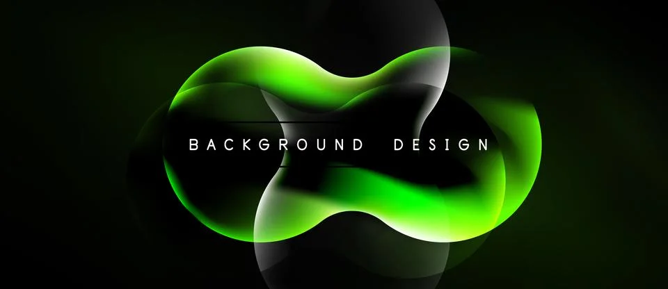 Abstract green glowing shape over black background. Modern design element wit Stock-Illustration
