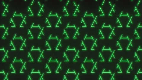 Abstract green glowing triangular pattern enigmatic visual display Stock Footage 263807622