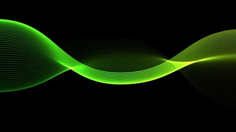 Abstract Green Glowing Wave Line Motion Graphic Stock Footage 340012733