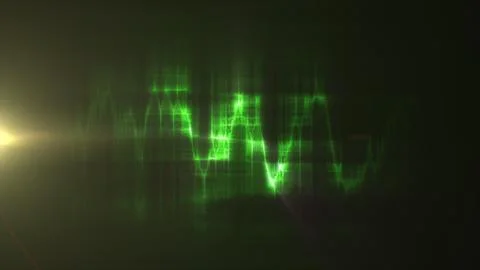 Abstract green glowing waveform with soft light trails, illustrating digita.. Stock Illustration