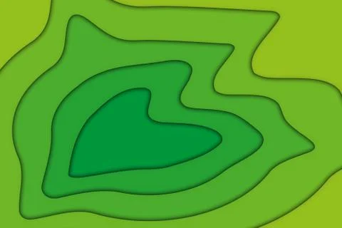 Abstract Green Gradient 3D Paper Cut Shapes Background Stock Illustration