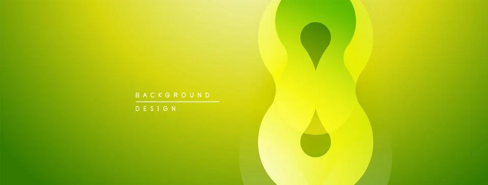 Abstract green gradient background. Central figure resembles infinity symbol, Stock Illustration